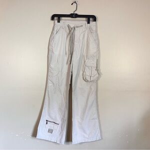 Vintage Limited Too Tan Beige Flare Bell Bottom Cargo Pants Girls 14 Excellent!